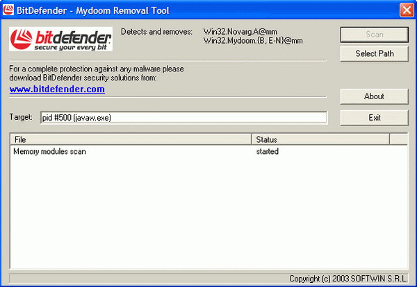 Win32.MyDoom.M@mm Free Removal tool