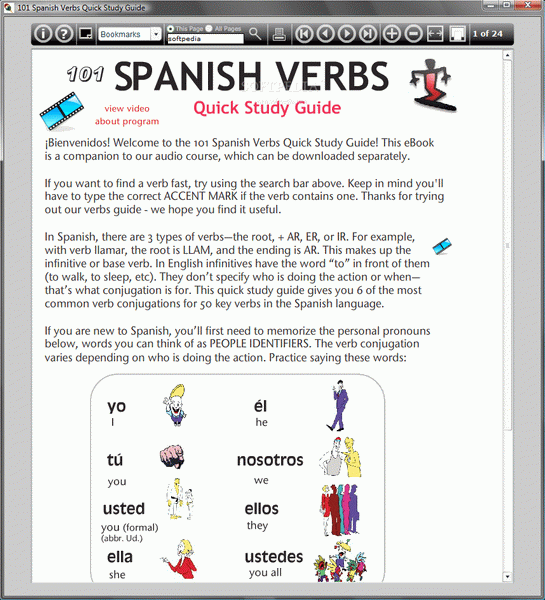 101 Spanish Verbs Quick Study Guide