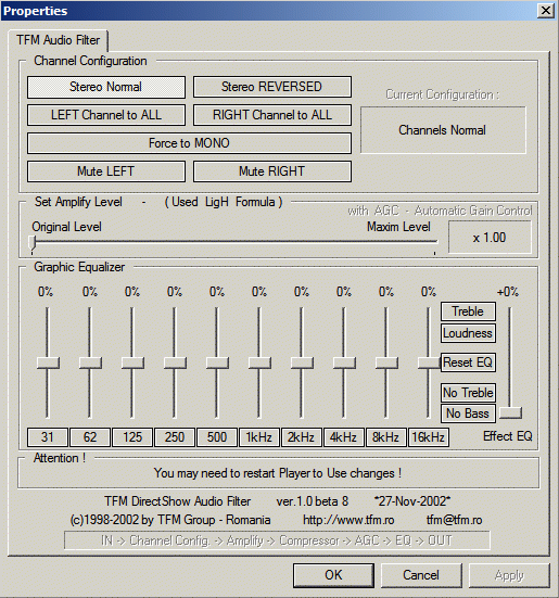 TFM Audio Filter