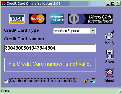 Credit Card Online Validator
