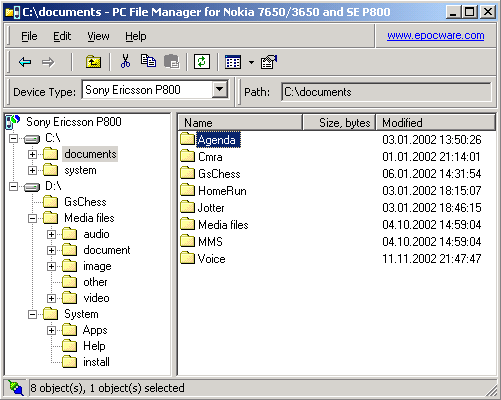 PC File Manager for Sony Ericsson P9xx