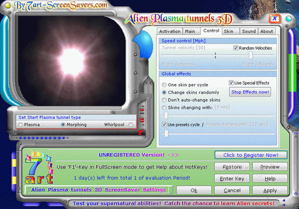 3D Alien Plasma Tunnels Screensaver [DISCOUNT: 60% OFF!]