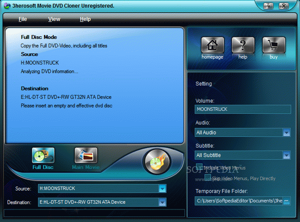 3herosoft Movie DVD Cloner [DISCOUNT: 30% OFF!]