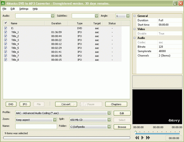 4Musics DVD to MP3 Converter