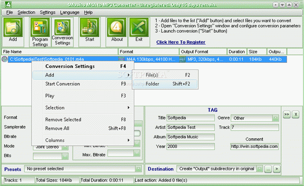 4Musics M4A to MP3 Converter