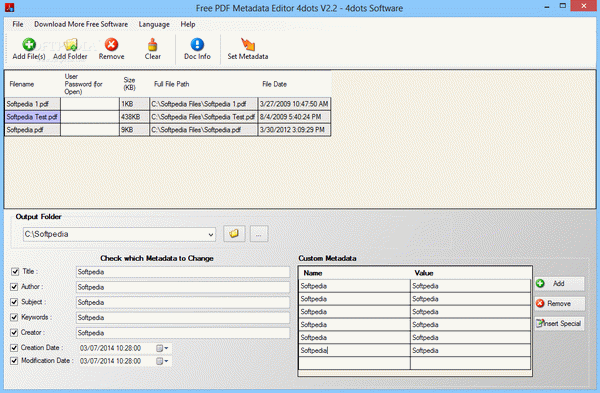 Free PDF Metadata Editor 4dots