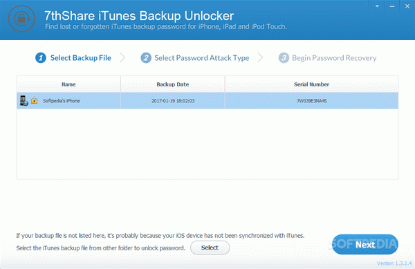 7thShare iTunes Backup Unlocker Pro