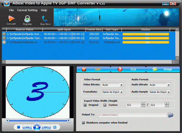 ABest Video to AppleTV 3GP SWF Converter