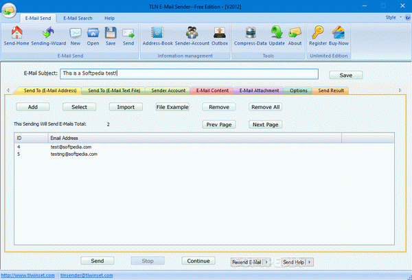TLN E-mail Sender (formerly TLN Auto Bulk Email Sender)