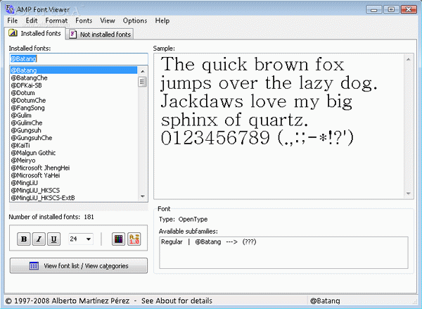 AMP Font Viewer