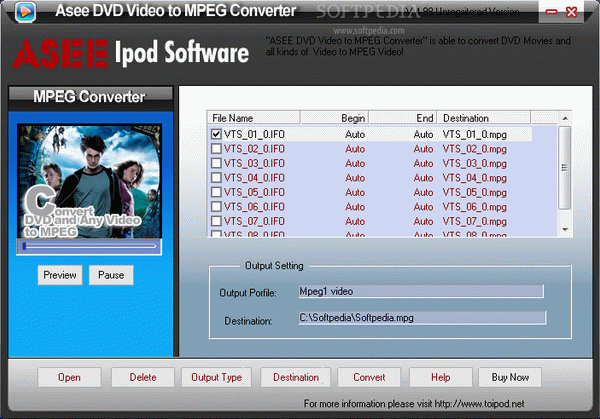 ASEE DVD Video to MPEG Converter