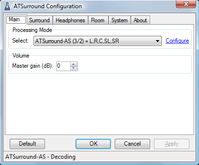 ATSurround Processor for foobar2000