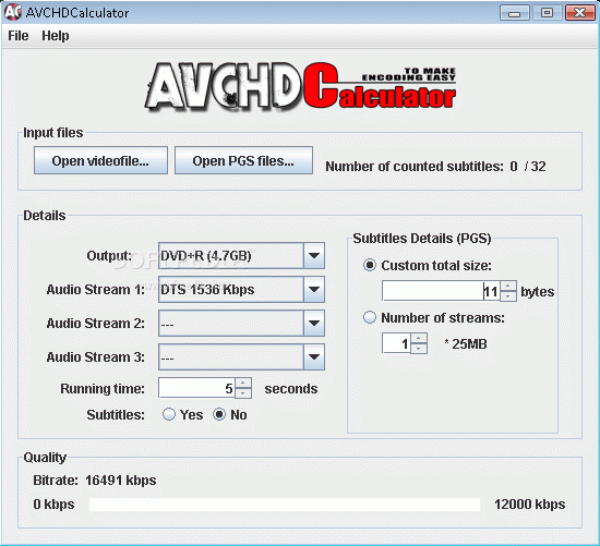 AVCHDCalculator