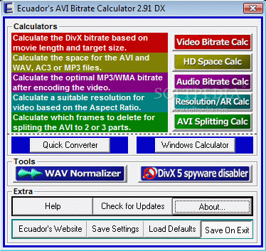 AVI Bitrate Calculator