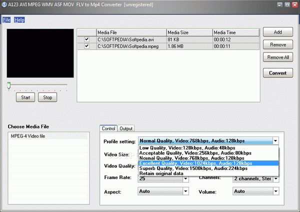 AVI MPEG WMV ASF MOV FLV to MP4 Converter