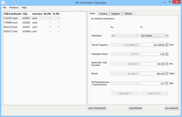 AX Parameter Calculator