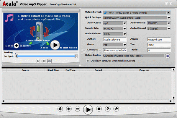 Acala Video MP3 Ripper