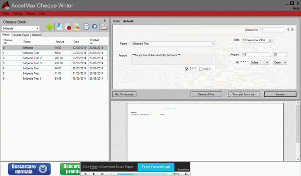 AccelMax Cheque Writer