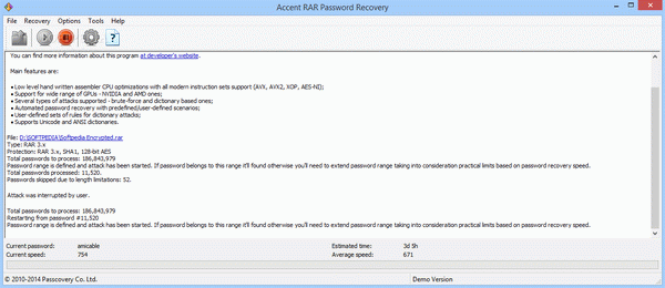 Accent RAR Password Recovery