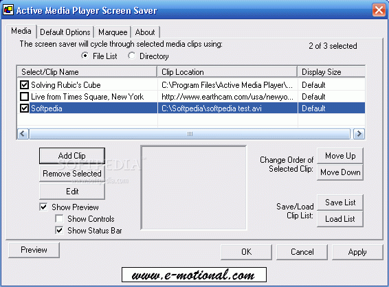Active Media Player Screen Saver