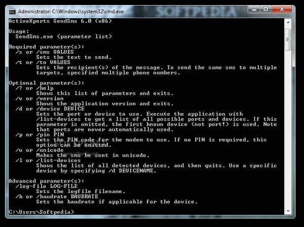 ActiveXperts SendSMS Command Line