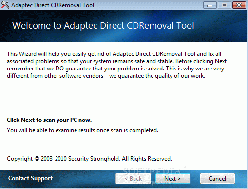 Adaptec DirectCD Removal Tool