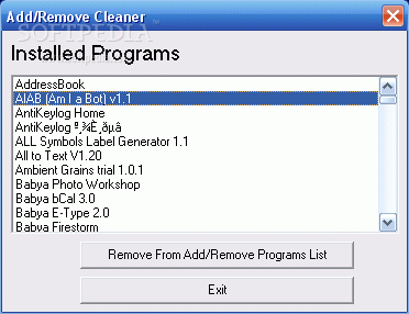 Add/Remove program cleaner