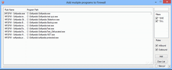 Add multiple programs to Firewall