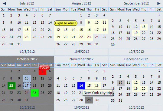 TAdvSmoothCalendar
