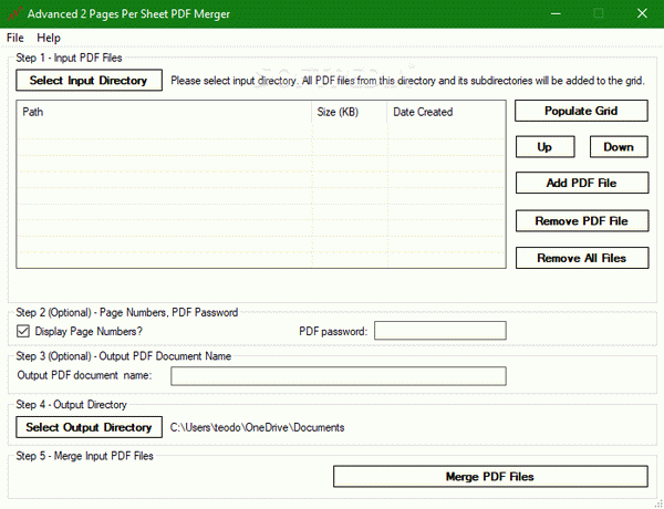 Advanced 2 Pages Per Sheet PDF Merger