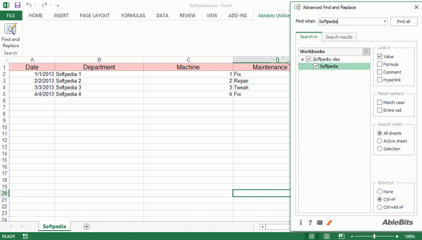 Advanced Find and Replace for Microsoft Excel