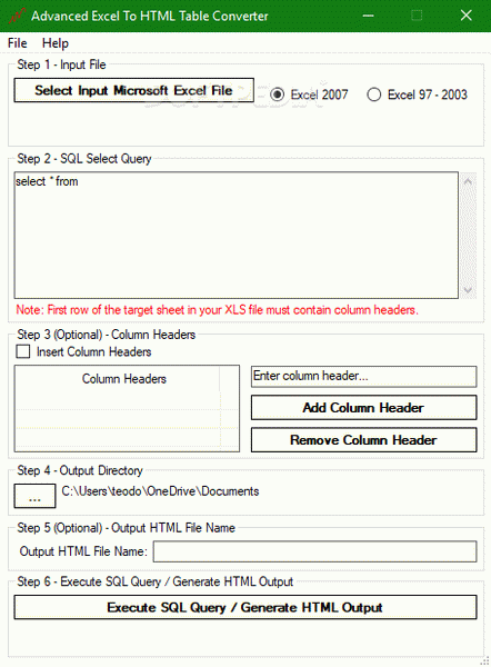 Advanced Excel To HTML Table Converter