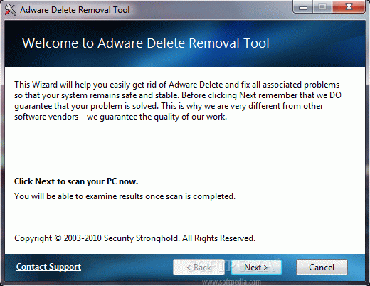 Adware Delete Removal Tool