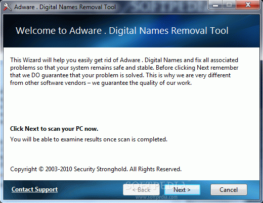 Adware . Digital Names Removal Tool