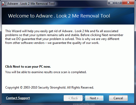 Adware . Look 2 Me Removal Tool