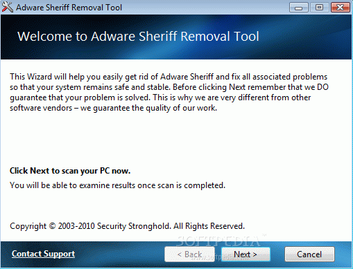 Adware Sheriff Removal Tool
