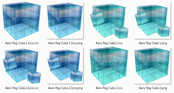 Aero Reg Cube Icon set