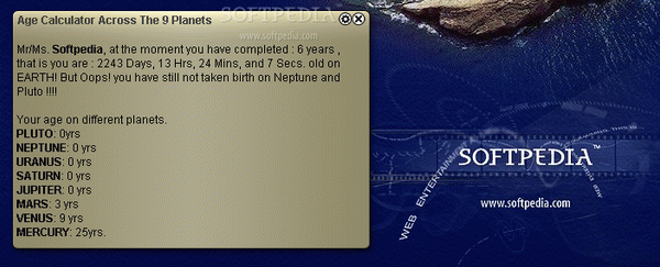 Age Calculator on different planets