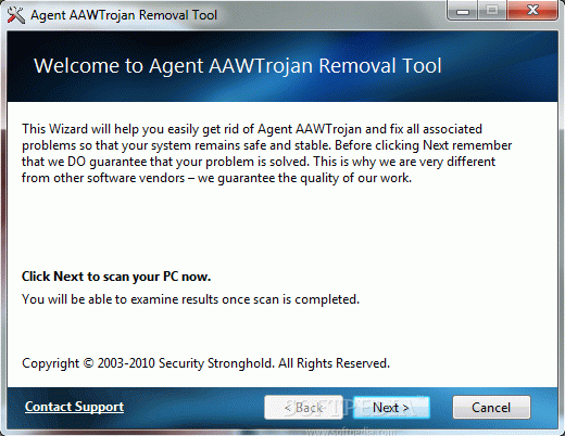 Agent AAWTrojan Removal Tool