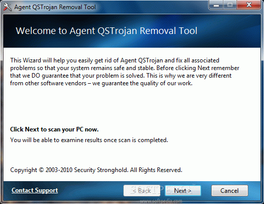Agent QSTrojan Removal Tool