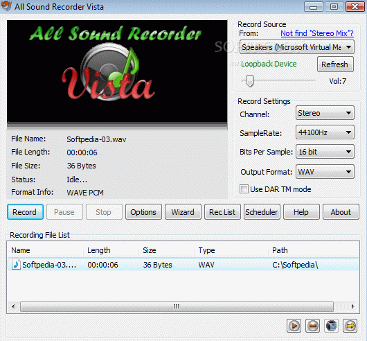 All Sound Recorder Vista