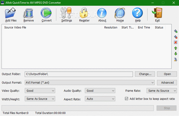 Allok QuickTime to AVI MPEG DVD Converter