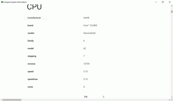 Ampare System Information