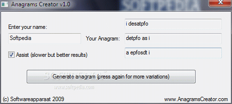 Anagrams Creator