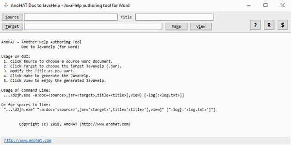 AnoHAT Doc to JavaHelp