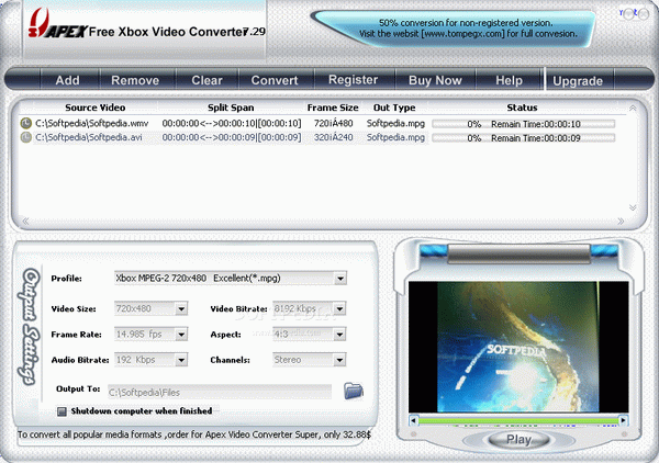 Apex xBox Video Converter