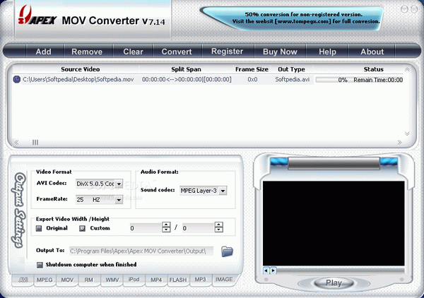 Apex MOV Converter