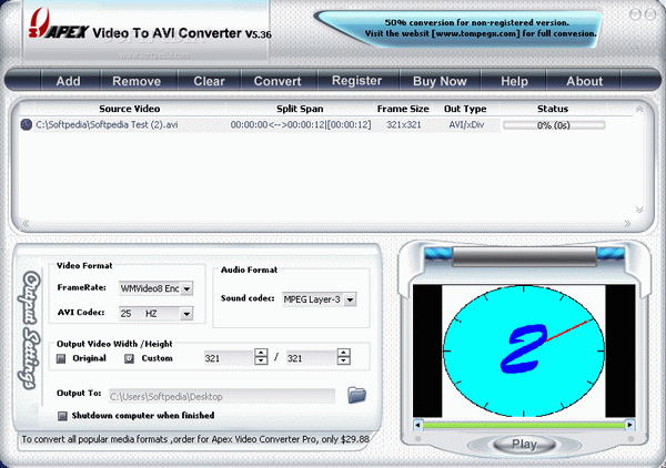 Apex Video To AVI Converter