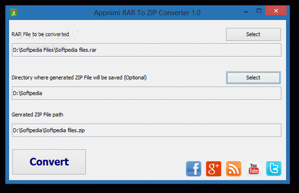 Appnimi RAR To ZIP Converter