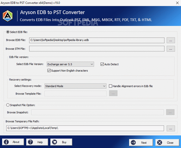 Aryson EDB to PST Converter